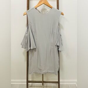 Keepsake Light Grey Ruffle Sleeve Dress
